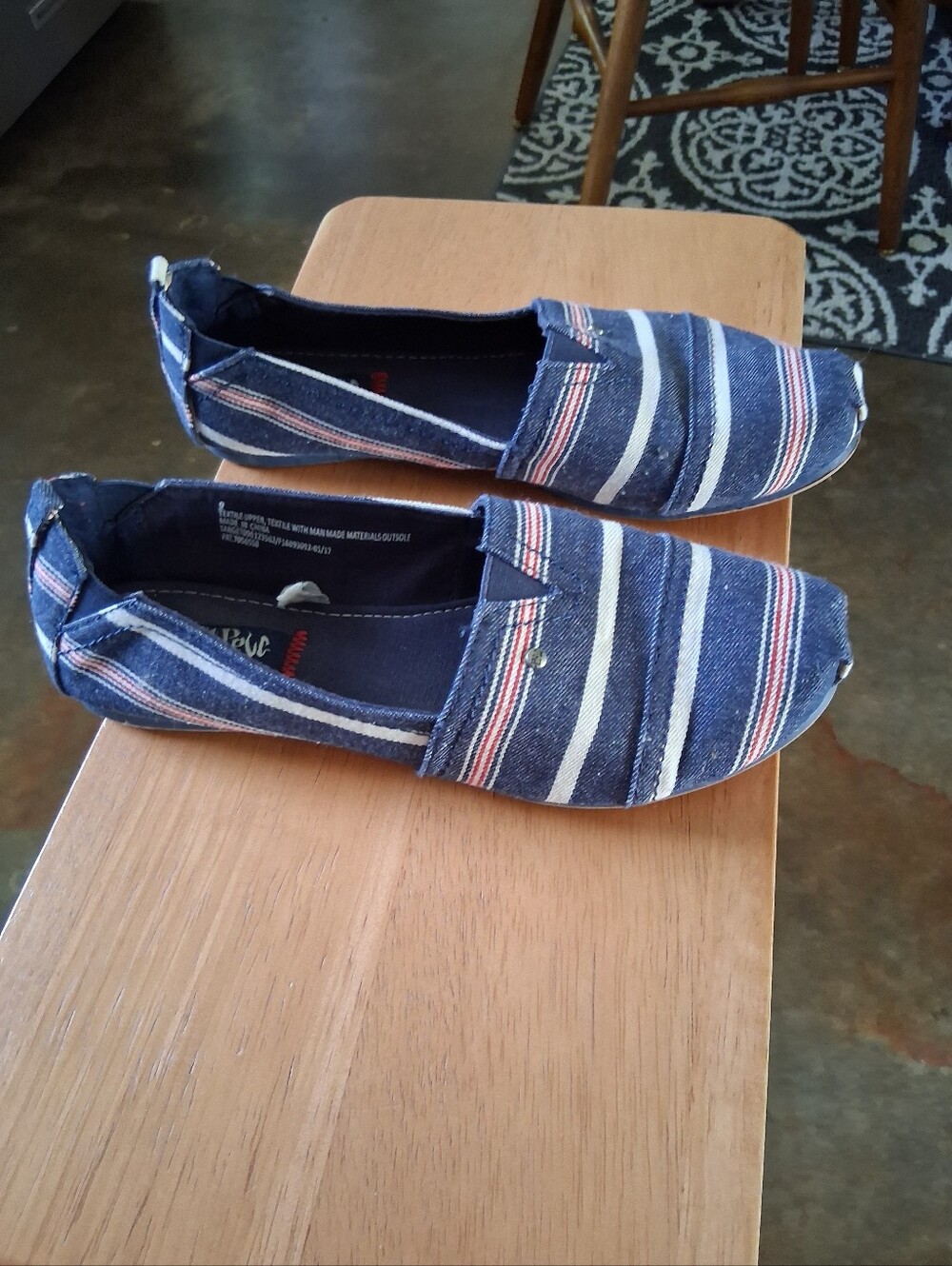 MadPaw Casual Navy Striped Slip-On Shoes for Women